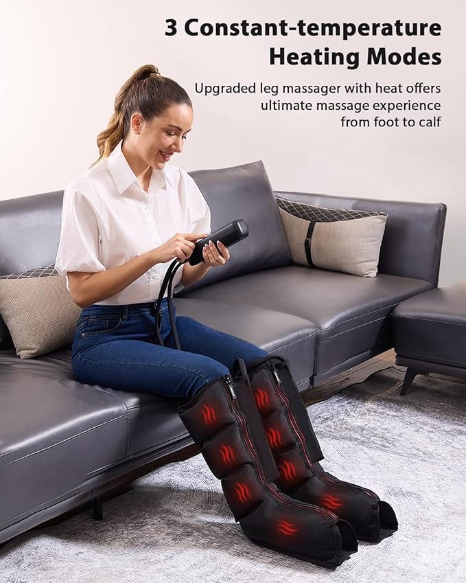 CINCOM Leg Massager with Heat and Compression for Circulation and Pain Relief Foot and Leg Massager Birthday Gifts for Women Men-Ruum Studio Home