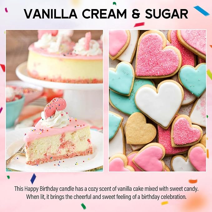 40th Birthday Candles Gifts for Women- 9 oz Happy Birthday Candle with Vanilla Birthday Cake Scent, Gifts for Women & Men, Friendship Ideas-Ruum Studio Home