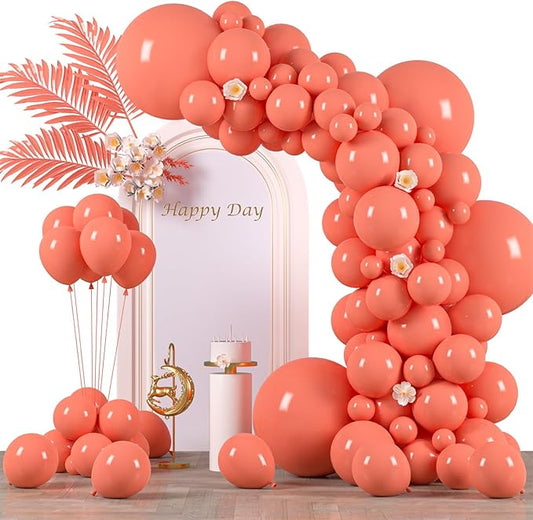 130pcs Coral Red Balloons Different Sizes 18" 12" 10" 5" Pastel Red Latex Balloon Garland Arch Kit for Birthday Baby Shower Graduation Wedding Valentine's Day Christmas Party Decorations-Ruum Studio Home