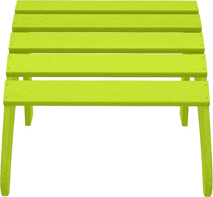 WestinTrends Outdoor Ottoman, Patio Adirondack Ottoman Foot Rest, All Weather Poly Lumber Folding Foot Stool for Adirondack Chair, Widely Used for Outside Porch Pool Lawn Backyard, Lime-Ruum Studio Home