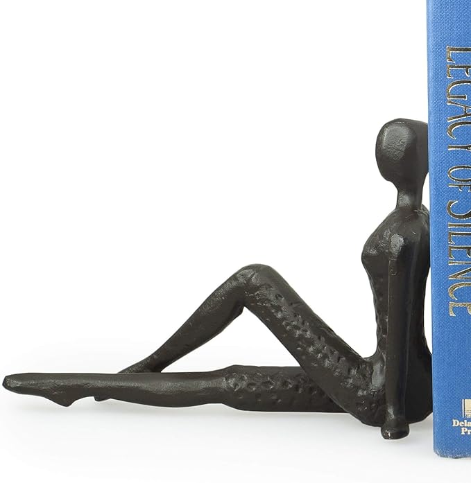 Danya B. ZI11217 Contemporary 2 Piece Ladies Stretching Cast Iron Metal Art Bookend Set-Ruum Studio Home