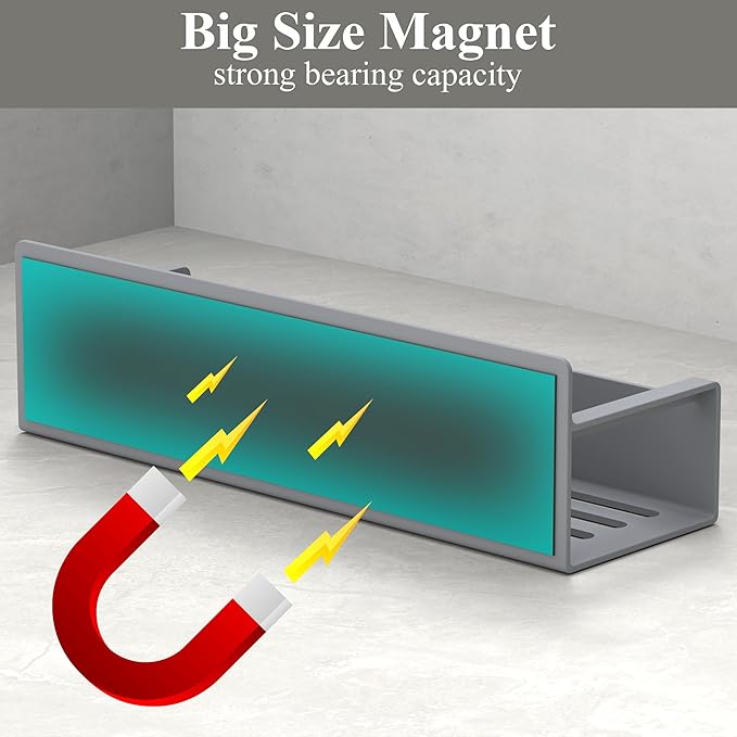 4 Pack Magnetic Spice Rack Organizer for Refrigerator and Oven, Dark Grey Fridge Organizers and Storage for Kitchen-Ruum Studio Home