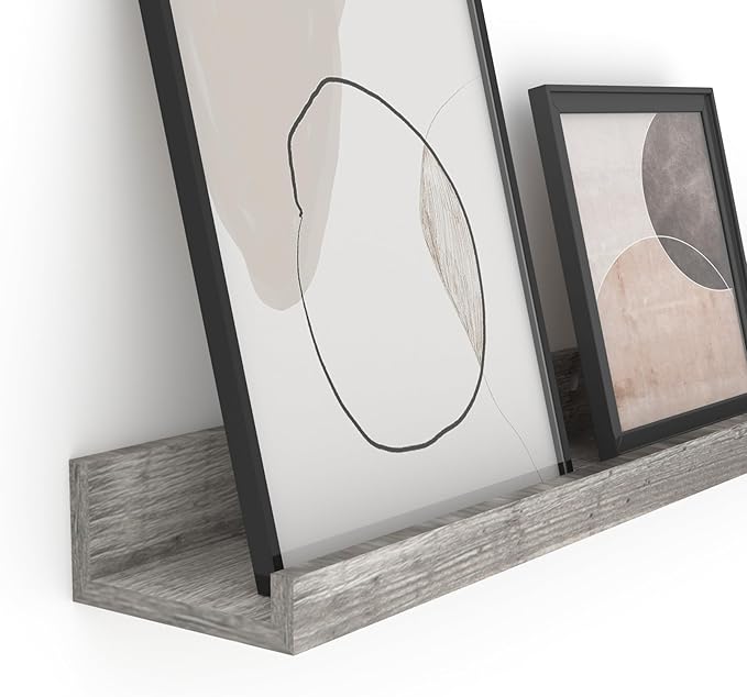 Giftgarden 36 Inch Grey Floating Shelves for Wall Mount, Gray Wood Wall Shelf Ledge for Bathroom Bedroom Living Room Kitchen Storage, Set of 3 Different Sizes-Ruum Studio Home