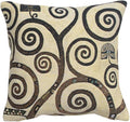 C Charlotte Home Furnishings Inc Lebensbaum Branches Cushion Cover | Pure Cotton Decorative Cushion Case | Cushion Cover for Indoor Use | 17x17 Inch Cushion Cover for Living Room I by Gustav Klimt-Ruum Studio Home