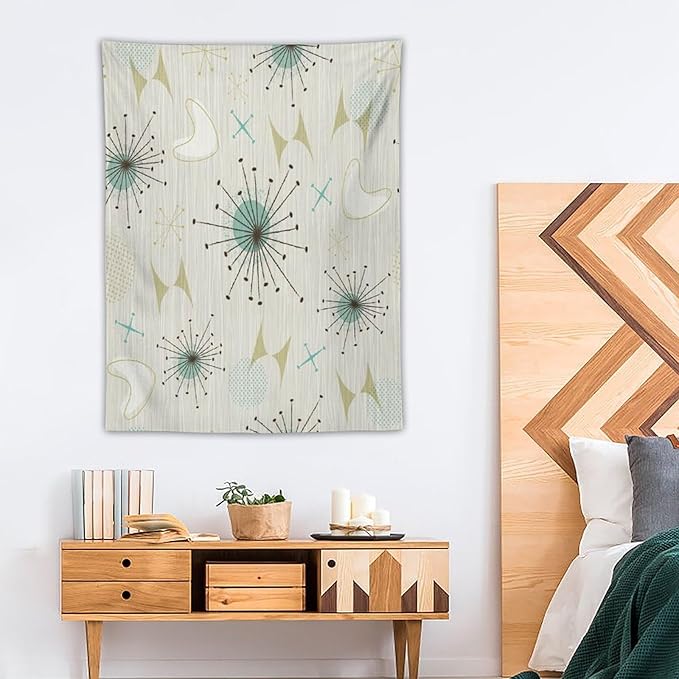 ICMOLYYENLO Boho Medieval Cat Tapestry, Abstract Atomic Starburst Geometric Aesthetic Art Wall Hanging For Bedroom Living Room Dormitory 60x80 Inches-Ruum Studio Home