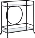 Sauder International Lux Bar Cart, Black Finish-Ruum Studio Home
