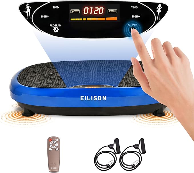 EILISON FitMax 3D XL Vibration Plate Exercise Machine - Whole Body Workout Vibration Platform w/Loop Bands - Lymphatic Drainage Machine for Weight Loss, Shaping, Wellness, Recovery-Ruum Studio Home