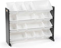 Humble Crew Supersized Toy Storage Organizer with 16 Removable Bins, Black/White – Large Toy Storage for Toddlers Ideal for Kids' Rooms, Playrooms, and Nurseries - Modern Toy Bins for Kids-Ruum Studio Home