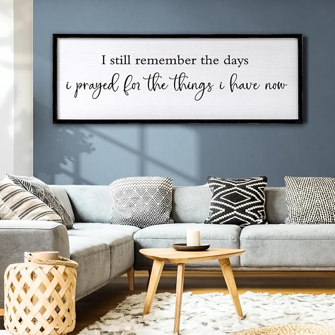 I Still Remember The Days I Prayed Wall Decor Art 24"X10" for Home Living Room Family Wall Wooden Framed Sign (Black)-Ruum Studio Home