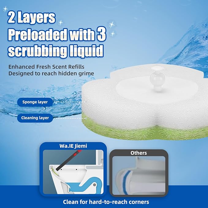 Toilet Bowl Cleaner Wand Refills,70 PCS Disposable Toilet Brush Heads Compatible with Wa.IE Jiemi and Most Wand,Disposable Wand Heads for Deep Cleaning-Ruum Studio Home