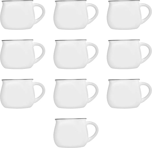 DISCOUNT PROMOS Glazed Campfire Coffee Mugs 12 oz. Set of 10, Bulk Pack - Perfect for Coffee, Tea, Espresso, Hot Cocoa, Other Beverages - White-Ruum Studio Home