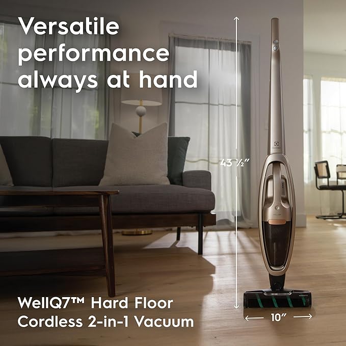 Electrolux WellQ7 Hard Floor Cordless 2-in-1 Vacuum with PowerPro Roller for Hard Surfaces, 50-Minute Run Time, 2 Power Modes, Soft Sand-Ruum Studio Home