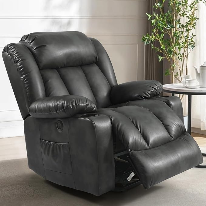 PARKOL Power Lift Recliner Chair for Elderly Breathable Leather Recliner Chair with Massage and Heat,2 Cup Holders,Electric Stand Assist,USB Ports,Gifts for Family (Beige)-Ruum Studio Home