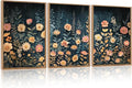HPNIUB Modern Dark Wildflower Framed Canvas Wall Art Set,Minimalist Nature Jungle Botanical Landscape Wall Decor, (16x24 Inch) Farmhouse Painting for Living Room, Bedroom, Office-Ruum Studio Home