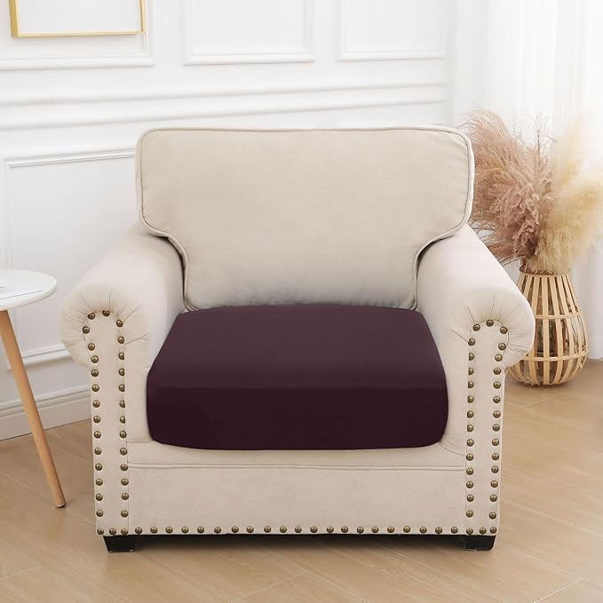 hyha Waterproof Couch Cushion Covers, Stretch Sofa Couch Seat Slipcover for Dog Washable, Non-Slip Waterproof Outdoor Cushion Covers for Patio Furniture Replacement (1 Piece for Small, Chocolate)-Ruum Studio Home