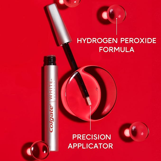 Colgate Optic White Express Teeth Whitening Pen, Enamel-Safe Tooth Whitening Applicator, Helps Whiten Teeth in As Little As 1 Day of Use, 7 Day Whitening Treatment, 0.08 fl oz-Ruum Studio Home