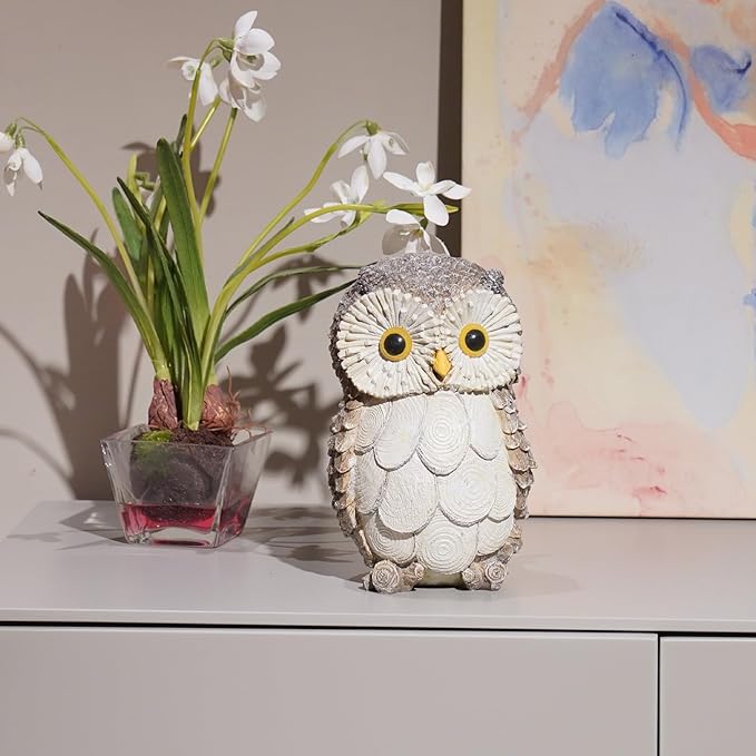 Guichifun Owl Statue Home Decor Accents - Cute Owl Figurines for Shelf Bookshelf TV Stand Décor Bedroom Office Decorations Ideal Gift for Owl Lovers 5 x 5 x 8 Inch-Ruum Studio Home