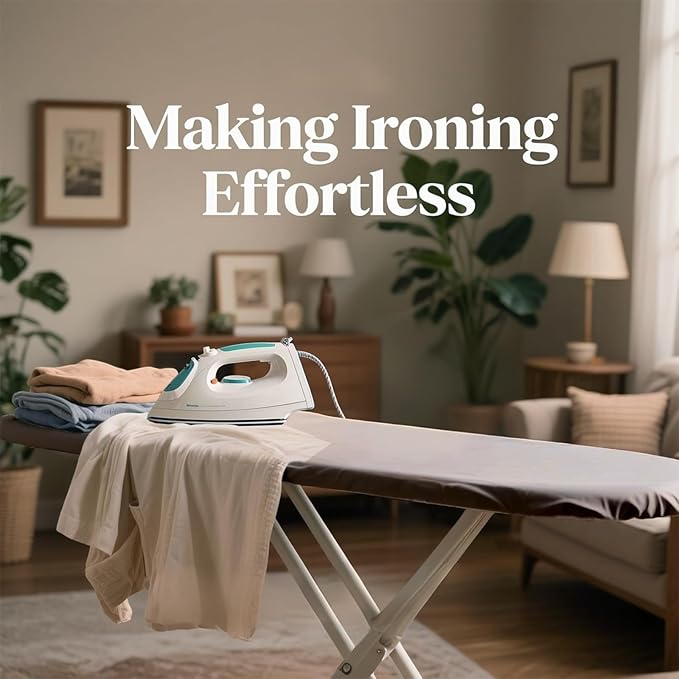 Ironing Board 48" X 13" with Safety Iron Rest Height Adjustable Iron Table Features Reinforced Steel Legs, Heat Resistant Cover, Grey-Ruum Studio Home