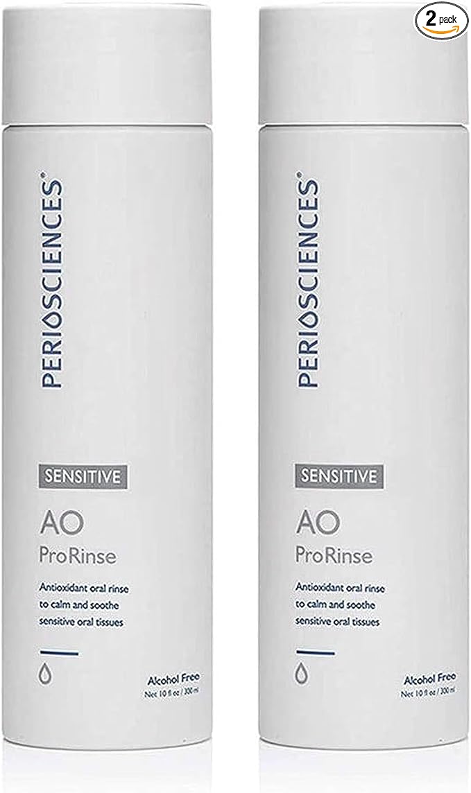 PerioSciences AO ProRinse Sensitive Teeth Mouthwash with Essential Oils and Antioxidants - Alcohol Free Mouthwash for Extreme Oral Sensations, 10 fl oz/300ml Pack of 2-Ruum Studio Home