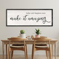 RLWangChao Today Only Happens Once Make It Amazing Wall Art Decor 40x15 Inch Large Inspirational Quote Sign Rustic Living Room Vintage Wood Frame Office Motivational Home Wall Hanging (Black)-Ruum Studio Home