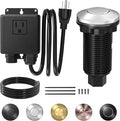 Joinfworld Garbage Disposal Button Kit, Garbage Disposal Air Switch Kit Sink Top Switch for Garbage Disposal Brushed Nickel Stainless Steel LONG 2.6" Air Switch Button - UL Listed-Ruum Studio Home