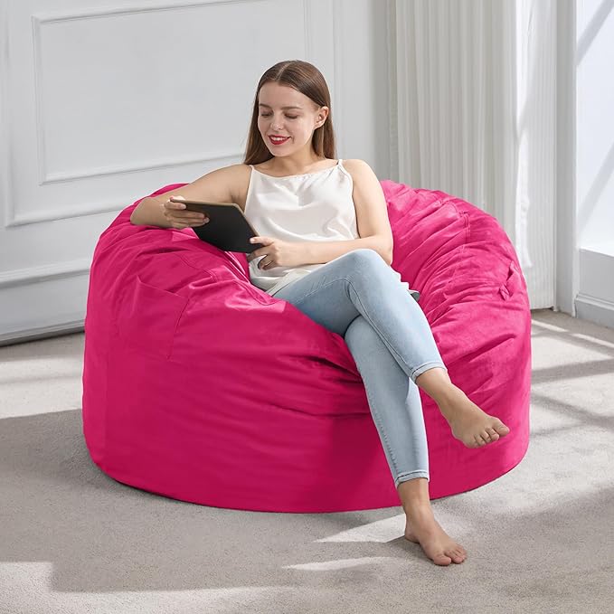Hobestluk 3FT Bean Bag Chair Giant Bean Bag Chairs for Adults Large Bean Chairs with Removable Cover, Beanbag Chair with Filler, Adult Bean Bag Chairs for Living Room, Bedroom-Ruum Studio Home