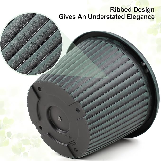 Large-Planter-Indoor-Outdoor Plant Pots, 14 inch 4 Pack Plastic Flower Pots with Saucer And Drainage Holes, Modern Garden Planters For Planting Medium Large Plants， Decorative Resin Garden Pots-Ruum Studio Home