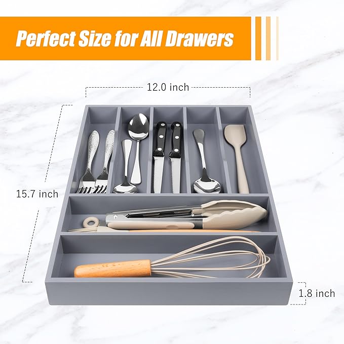 Kitchen Silverware Drawer Organizer and Storage Organizador Small De Cucharas y Tenedores Cubiertos Para Gavetas Cocina Para Gabinete Cajones Cocina Cajones Cocina Para Gabinete Hogar y Cocina Ofertas-Ruum Studio Home
