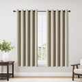 ChrisDowa Blackout Curtains 70 inches Wide for Bedroom - 2 Panels Set Extra Wide Grommet Thermal Insulated Room Darkening Curtains for Living Room (Beige, 70 x 63 Inch)-Ruum Studio Home