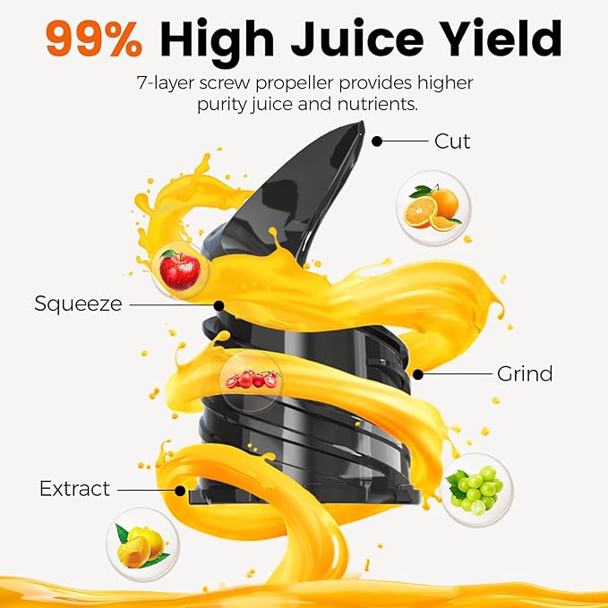 Cold Press Juicer,Slow Masticating Juicer Machines with 5.3" Large Feed Chute for Most Fruits and Vegetables,Easy to Clean Lemon Orange juicer with 250W Motor and High Juice Yield,Metal Gray-Ruum Studio Home