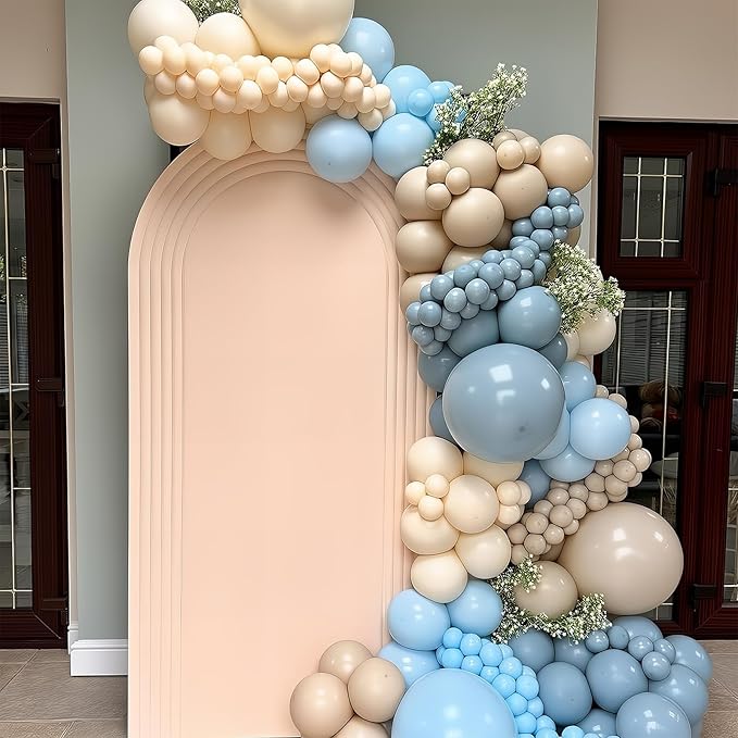 Dusty Blue Balloons 12 Inch Pastel Fog Blue Slate White Sand Metallic Gold Confetti Party Balloons Light Baby Blue White Gold Latex Balloon for Boy Baby Shower Birthday Wedding Party Decoration-Ruum Studio Home