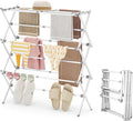 APEXCHASER Drying Rack Clothing, Clothes Drying Rack Foldable, Laundry Drying Rack Expandable, Small Clothe Hanger for Baby Clothes Towels Bibs, Socks, Clothes Airer for Indoor & Outdoor Use, White-Ruum Studio Home