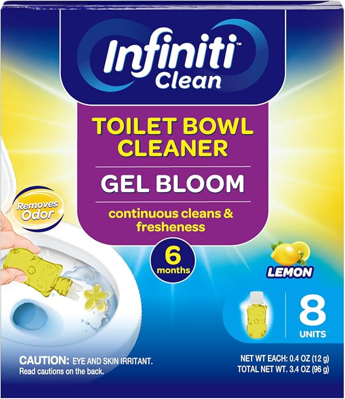 Toilet Gel Stamp - 8 Packs Toilet Bowl Cleaner Gel with Automatic Click, Freshener for Toilet Maintenance, 3.4oz, 6 Month Supply (Lemon)-Ruum Studio Home