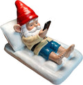 Relaxing Pool Gnome with Smartphone - 5.6" Heavy Resin Garden Statue - Weather-Resistant Funny Lawn Ornament - Summer Patio Decor - Unique Housewarming Gift-Ruum Studio Home