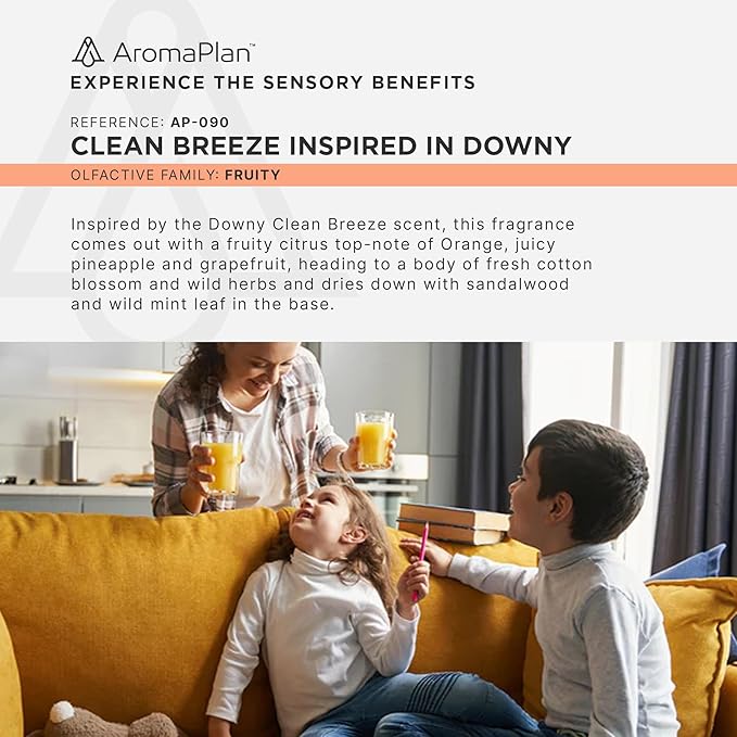 Aromaplan Scents, Clean Smelling Essential Oils, Clean Breeze Inspired by D. (5 Fl Oz /148ml)-Fresh Scent Essential Oil for Diffuser, USA Fragrance, Bigger Bottle, Bolder Aroma & Longer Lasting-Ruum Studio Home
