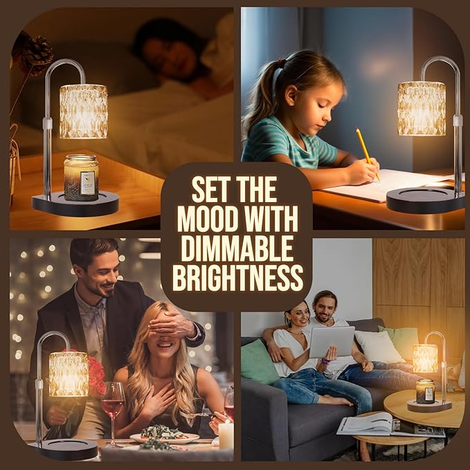 GEEZO Fragrance Candle Warmer Lamp，Electric Candle Warmer with Timer & Dimmer，Mom Christmas Birthday Gifts for Women, House Warming Gifts New Home Bedroom Decor-Ruum Studio Home