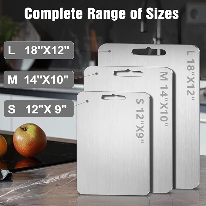 Titanium Cutting Board for Kitchen - 100% Pure Titanium Cutting Boards Non Toxic - 2025 New Upgrade Double Sided Metal Chopping Boards for Meat, Vegetables, Fruits, Dishwasher Safe (12 x 9 In)-Ruum Studio Home