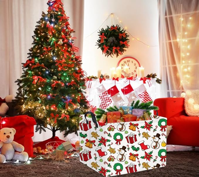 HIYAGON Rectangular Basket for Families Basket with Baby Storage Bin and Kids Toy Organizer Box for Boy and Girls - Christmas Room Decor-Ruum Studio Home
