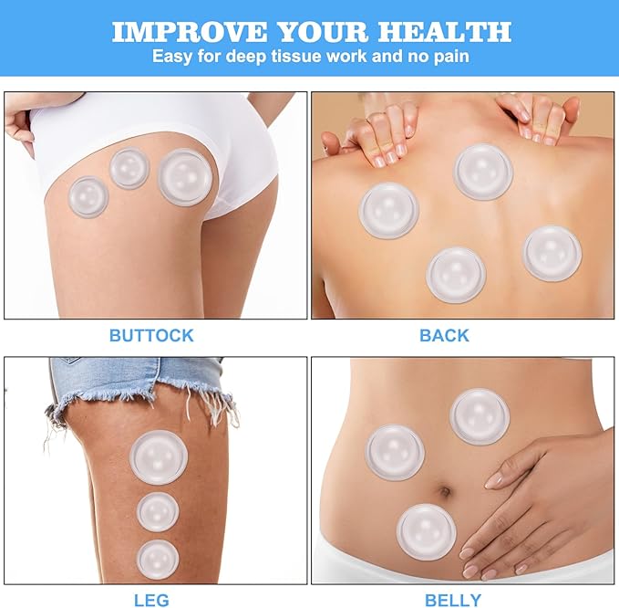 Silicone Cupping Therapy Set - Cupping Kit for Massage Therapy - Cellulite Remover Cupping Set - Anti Cellulite Cup Massager, Vacuum Suction Massage Cups for Cellulite Reduction-Ruum Studio Home