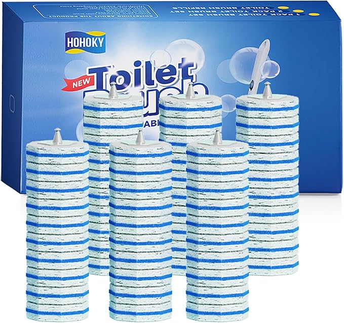 60pc Refills Disposable Toilet mats Brush Cleaning System, Toilet Cleaning Brush, 60 Replacement Brush Heads, No Handle or Base，Toliet Wand Refills,Toilet Bowl Clean Refill Pads,Toilet Scrubber Refill-Ruum Studio Home