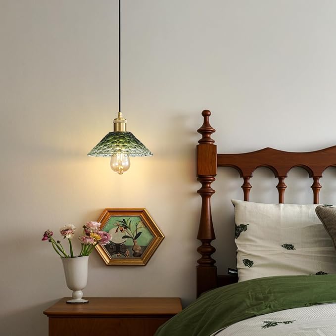 3-Pack Pendant Lights, Modern Glass Ceiling Hanging Light Fixtures,Adjustable Three Color Glass Shades Vintage Gold Chandeliers for Kitchen Island Dining Room Livingroom Entryway Farmhouse Bar-Ruum Studio Home
