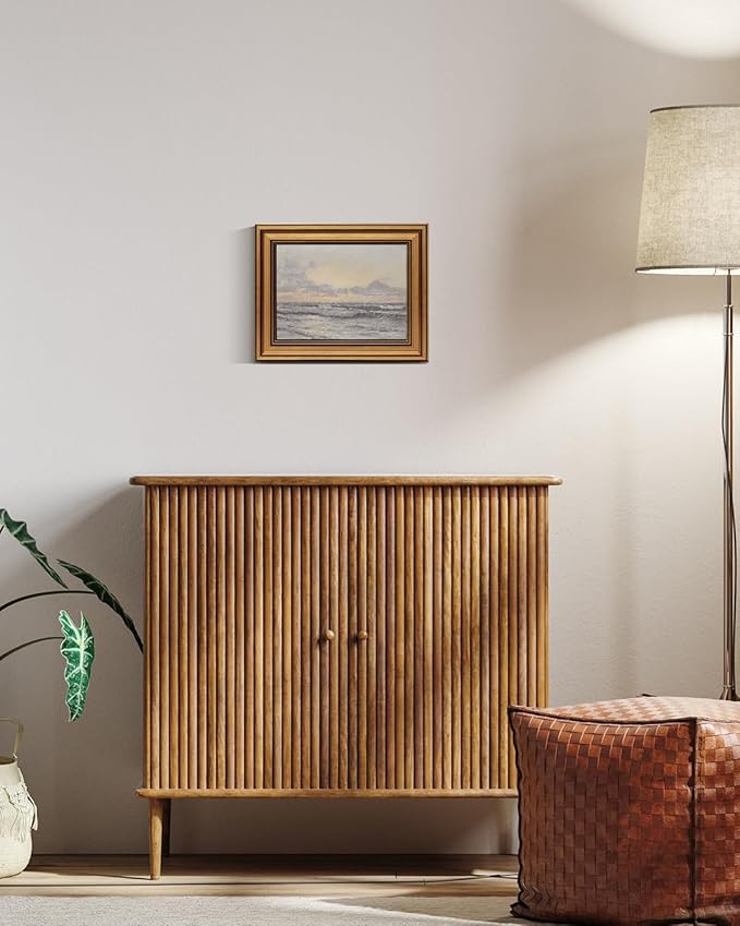 HUARCEY Gold Framed Vintage Wall Art for Living Room, Landscape Painting Prints Shelf Decor for Kitchen, Aesthetic Coastal Bedroom Wall Art, Christmas Gifts for Friends or Family ( Sea or Sky - 8"x10" )-Ruum Studio Home