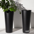 2-Pack 28" Tall Metal Planters - Heavy-Duty Round Flower Pots with Built-in Drainage + Rustic Industrial Finish, All-Climate Deck & Patio Ready Indoor/Outdoor Multi-Scene Garden Vessels-Ruum Studio Home