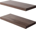 Floating Shelf, Set of 2 Wall Shelf, 36 in W x 12.75 in D x 2 in H Wooden Floating Wall Shelf with Invisible Brackets for Living Room/Bedroom/Bathroom/Kitchen Storage and Decor, Walnut-Ruum Studio Home