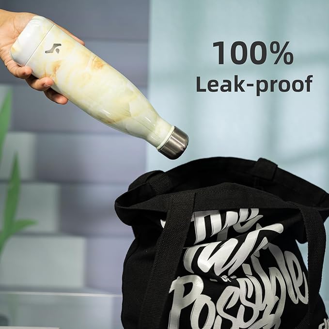 Insulated Water Bottles,25 oz Double Wall Stainless Steel Vacumm Metal Flask for Sports Travel,Marble Jade-Ruum Studio Home