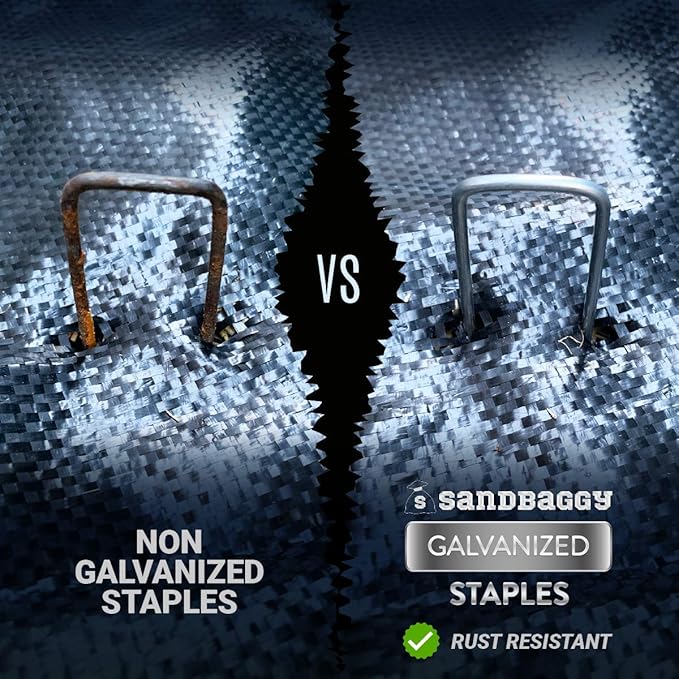Sandbaggy 500-Count 6-Inch Galvanized Landscape Staples - SOD Garden Stakes ~ Trusted by Farmers & Contractors Across The USA-Ruum Studio Home