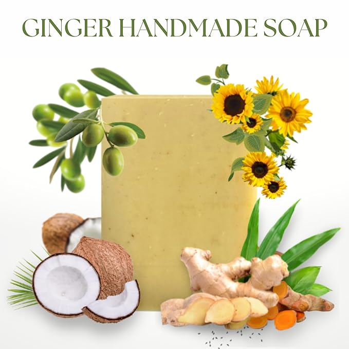 Ginger Soap Lymphatic Drainage Pack 6 - Anti-Cellulite Skin Tightening - Natural Ingredients Detox Soaps for Deep Clean Shower, Detoxification, Rejuvenating-Ruum Studio Home