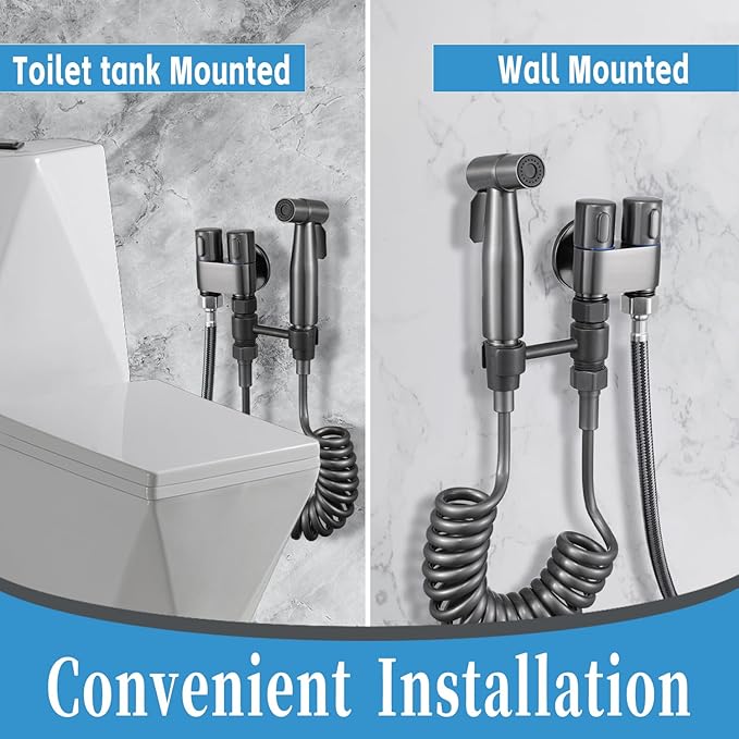 MLD Handheld Toilet Bidet Sprayer, Toilet Faucet Handheld Bidet Sprayers, Hand Shower Toilet Hose Sprayer Attachment for Water Spray and Cloth Diaper Wash (Grey)-Ruum Studio Home