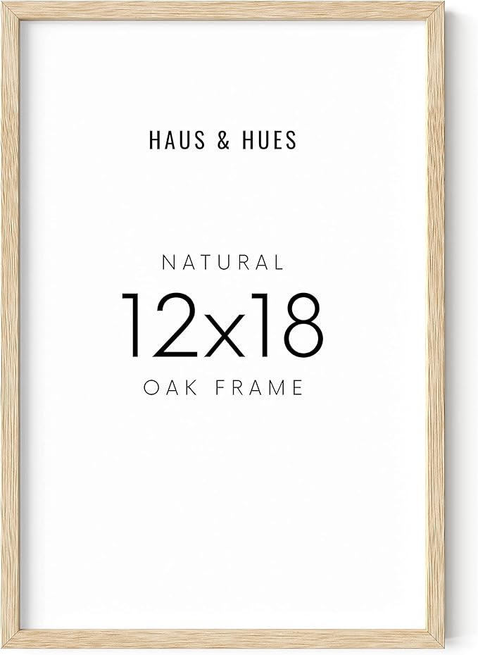 HAUS AND HUES 12 by 18 Picture Frame Set of 1-12 x 18 Poster Frame, 18x12 Light Wood Frame, 12x18 Frame, 12 x 18 Frame Natural Wood, 12 x 18 Picture Frame Wooden (Beige Frame)-Ruum Studio Home