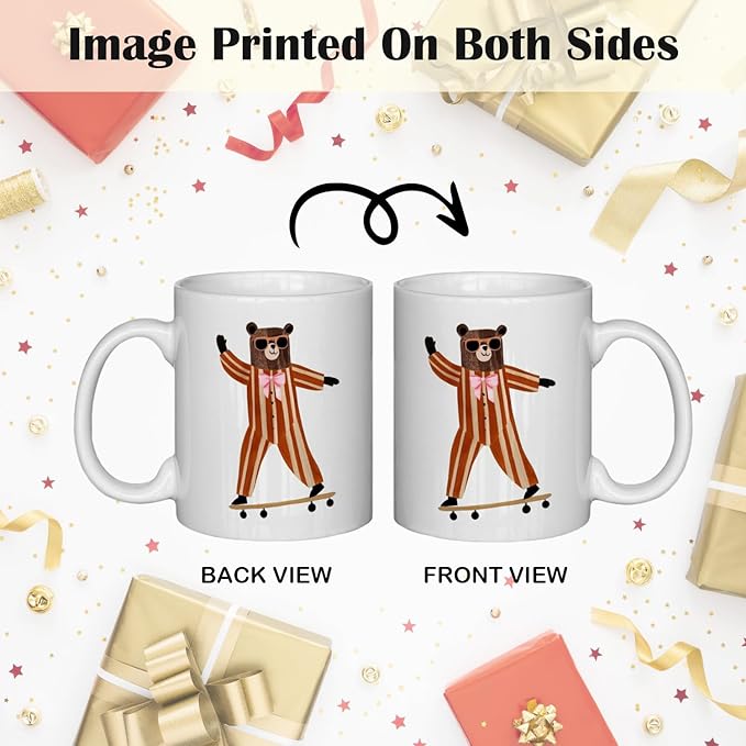 JINYO Bear Mug, Bear Coffee Mug, Funny Bear Coffee Cup, Bear Gifts for Women Men, Bear Lovers Gifts, Bear Gifts For Bear Lovers Women, Bear Themed Gifts, Bear Gifts For Bear Lovers, 11oz-Ruum Studio Home